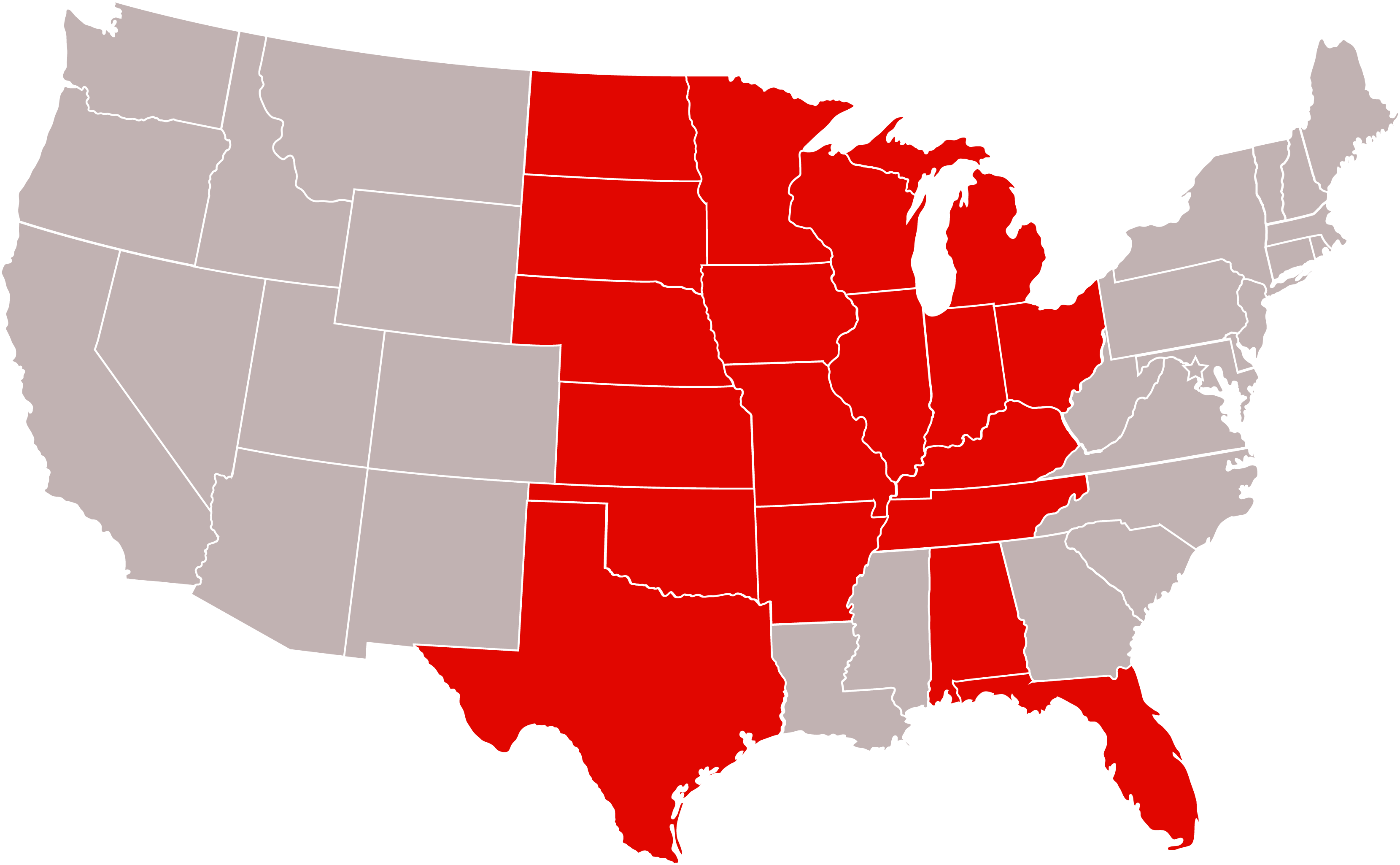 Casey About Us Map Large